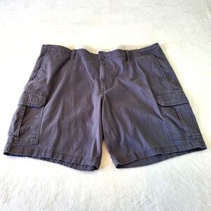 George Men's 46" X 9" Grey Dark Wash Multi-Pocket Cotton Blend Cargo Shorts